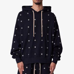mnml All Over Button Hoodie - Black Size SBlack / S
